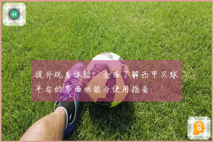 提升观看体验：全面了解西甲买球平台的界面功能与使用指南