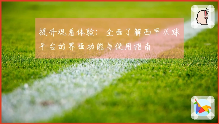 提升观看体验:全面了解西甲买球平台的界面功能与使用指南